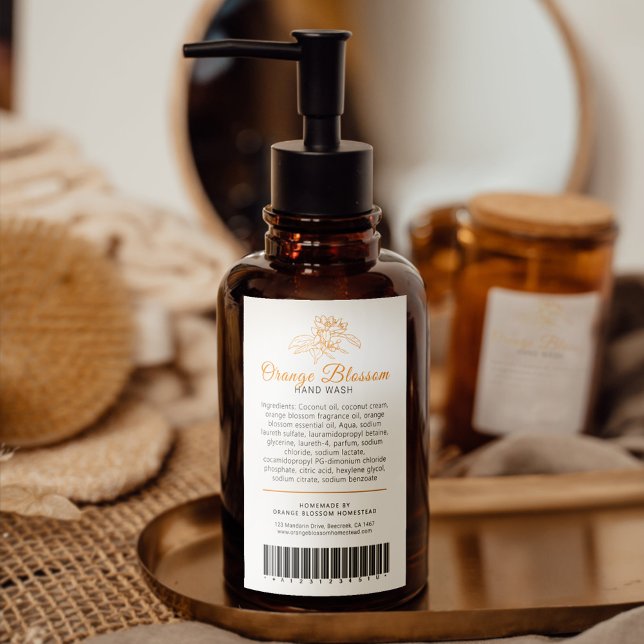 Ingredientes de beleza etiqueta com código de barr (Criador carregado)