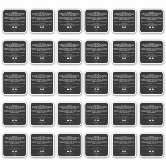 Ingredientes de Produtos de Beleza Adesivo de 2 po (Frente)