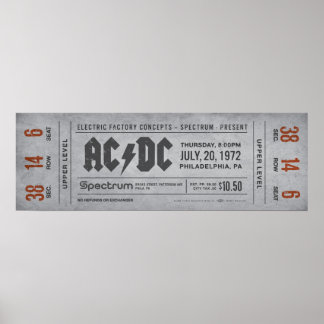 Ingresso de Concerto AC/DC – Impressão de Arte de