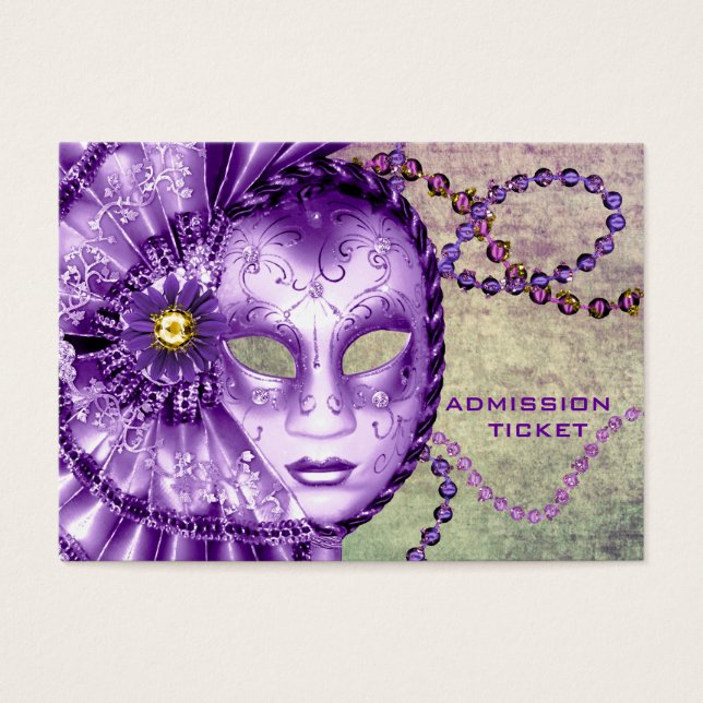 Ingressos para Festa de Mascarada Roxo Verde (Frente)