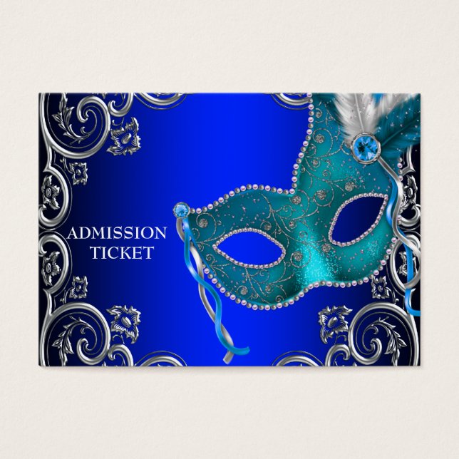Ingressos para Festa de Máscaras Royal Blue (Frente)