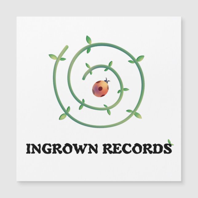 Ingrown Records Ladybug Spiral Large Magnetic Card (Frente)