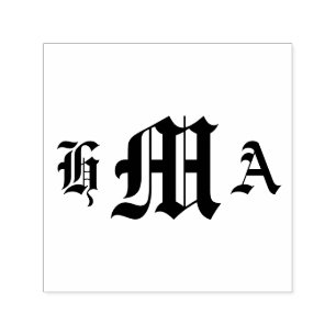 Iniciais Antigas em Inglês - Carimbo de Autoimpres