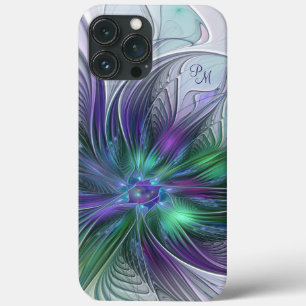 Iniciais de Arte Fractal Abstrato de Flor Verde Ro