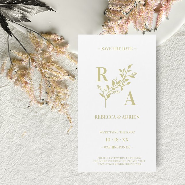 Iniciais de Casamento Floral Delicado e Romântico (Criador carregado)