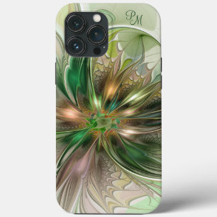 Iniciais de Flor Fractal Abstrato de Fantasia Colo