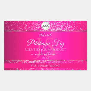 Iniciais de logotipo prata rosa Etiquetas de produ