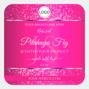 Iniciais de logotipo prata rosa Etiquetas de produ