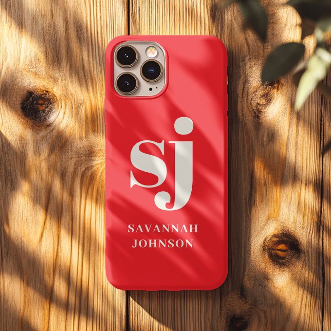 Iniciais de monograma vermelho vivo legante (Criador carregado)