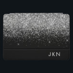 Iniciais de Nome de Rapariga de Monograma preto-pr<br><div class="desc">Mala de Laptop de Nome da Folha de Silver e Folha Negra Folha Metálica Glitter Monograma. Isto faz o doce e perfeito aniversário de 16 anos,  casamento,  chá de panela,  aniversário,  chá de fraldas ou festa de solteira presente para alguém que ama luxo de luxo e estilos quíticos.</div>