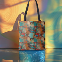 Iniciais de Tote Bag Personalizada por Abstrato vi
