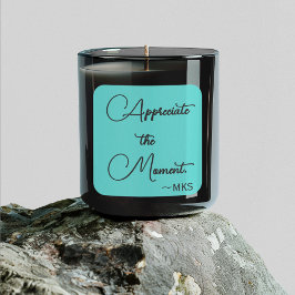 Iniciais de Turquesa do Adesivo e afirmação positi