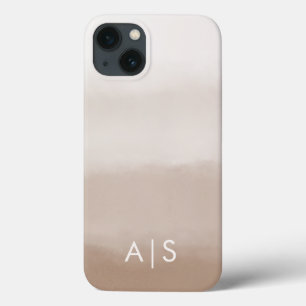 Iniciais Elegantes Monogramadas Mogno-Marrom Ombre