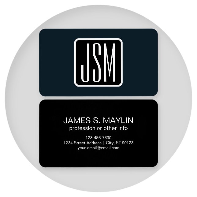 Iniciais Modernos Monogramados | Preto & Branco (Criador carregado)