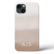Iniciais Monogramadas Elegantes Cogumelo Marrom Om