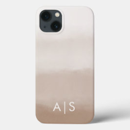 Iniciais Monogramadas Elegantes Cogumelo Marrom Om