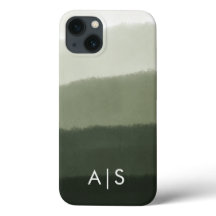 Iniciais Monogramadas Elegantes Selva Verde Ombre