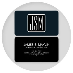 Iniciais Monogramadas Modernas Preto e Branco
