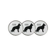 Iniciais personalizados de silhueta de german shep