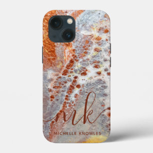Iniciais Personalizados de Textura Dourada de Már