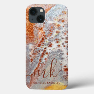 Iniciais Personalizados de Textura Dourada de Már