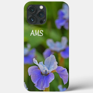 Iniciais Personalizados do Retrato da Flor Iris Az