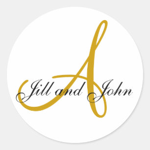 Inicial A do sobrenome mais a etiqueta do ouro dos