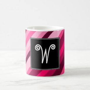 Inicial do costume + Caneca cor-de-rosa/magenta do