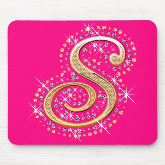 Inicial dourada "S" Mousepad (Frente)