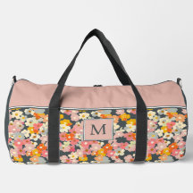 Inicial Floral Rosa e Cinza Grande Monograma