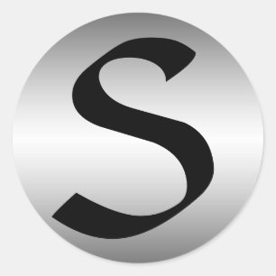 Inicial na etiqueta da placa de metal