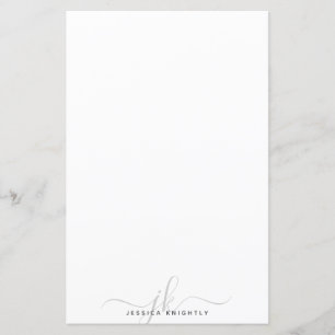 Iniciales de Monograma Cinza Moderno Minimalista