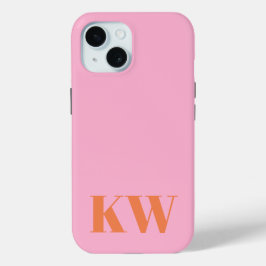 Iniciales Personalizadas de Monograma Laranja Rosa