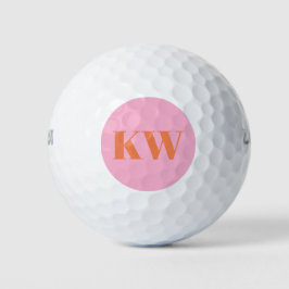 Inicials Personalizadas de Monograma Laranja Rosa