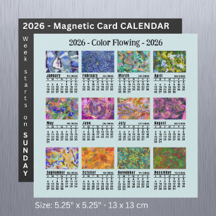 Início de Domingo do Calendário de Cores de Fluxo 