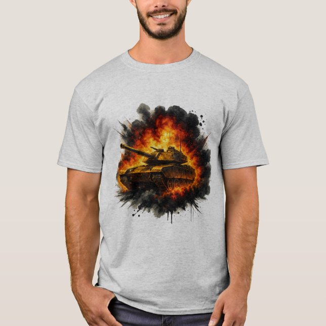 Ink Blast Tank – Military Explosion Art T-Shirt (Frente)