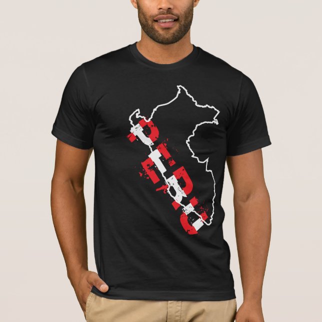InKa1821 etiqueta - camisa do mapa de Peru (Frente)
