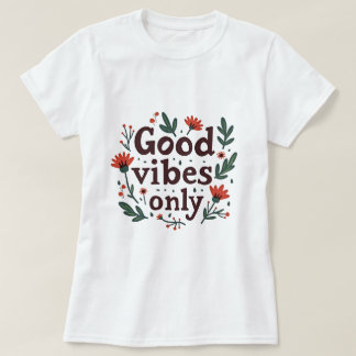 Inscrição impressão positiva em T-shirt