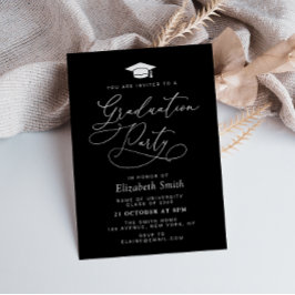 inscrição moderna convite à festa de formatura neg