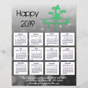 Insecto do calendário do negócio de 2019 cardeai