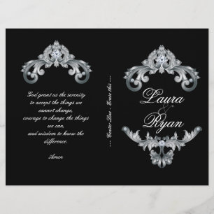 Insecto preto elegante do programa do casamento de