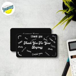 Inserção/ Cartão de visita de "Obrigado" preto e b