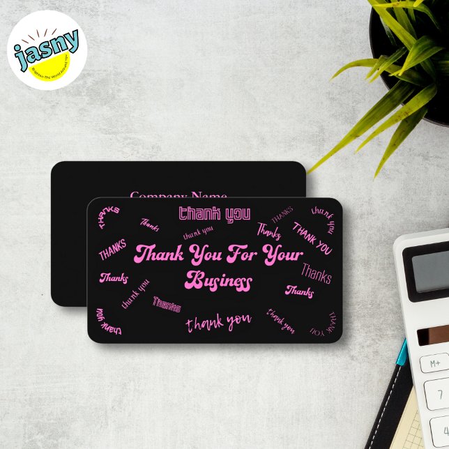 Inserção/ Cartão de visita de "Obrigado", rosa e p (Criador carregado)