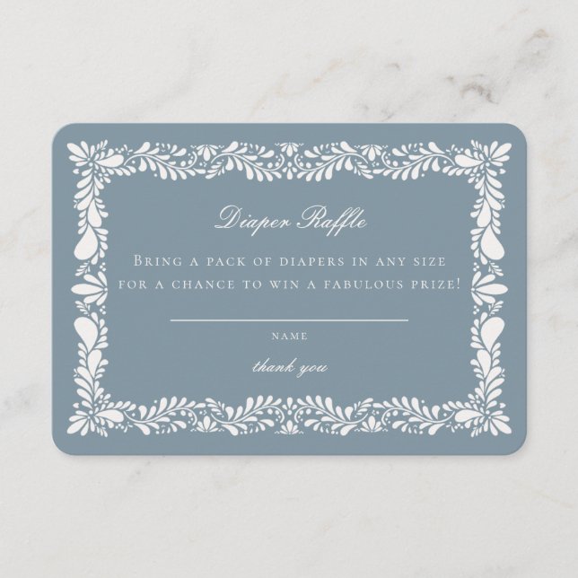 Inserção da Fralda do Azulejo Talavera Azul Dusty (Frente)