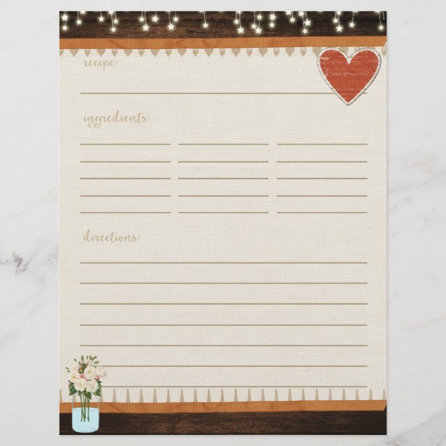 Inserção da Placa de Receita da Cozinha Rústica Ma (Frente)