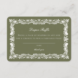 Inserção da placa Raffle da Fralda Verde Talavera