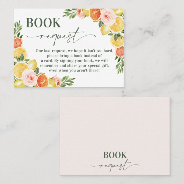 Inserção da Solicitação do Livro de Chás de fralda (Frente/Verso)