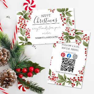 Inserção de agradecimento de negócios férias natal