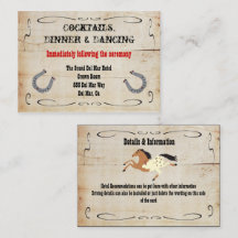 Inserção de Cartão de Recepção de Cowboy Ocidental