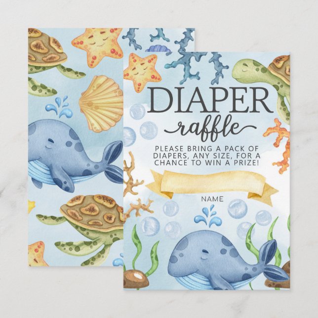 Inserção de Cartão de Sorteio de Fraldas Oceano De (Frente/Verso)